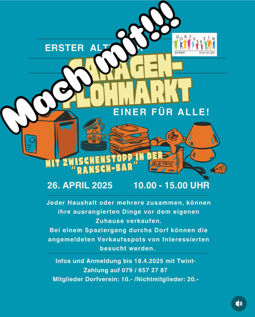 Flohmarkt in Altnau und wir machen mit 😃